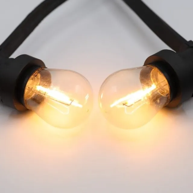 LumenXL lichtsnoer set standaard van 20 meter met 30 fittingen en 1 watt 2200K LED filament lampen