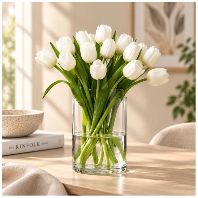 Hakbijl Glass Hakbijl GlassBloemenvaas - cilinder vorm - glas - transparant - D18 x H25 cm - Boeketten
