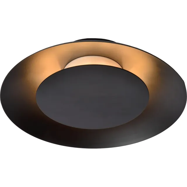 Lucide FOSKAL - Plafonnière (Plafondlamp) - Ø 21,5 cm - LED - 1x6W 2700K - Zwart