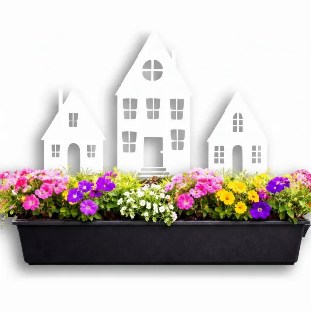 Anwicar Tuin Decoratie Buiten Wit 25x45x1,5 cm - Tuinhuis Decorat - Tuinversiering - Metaal Tuindecoratie