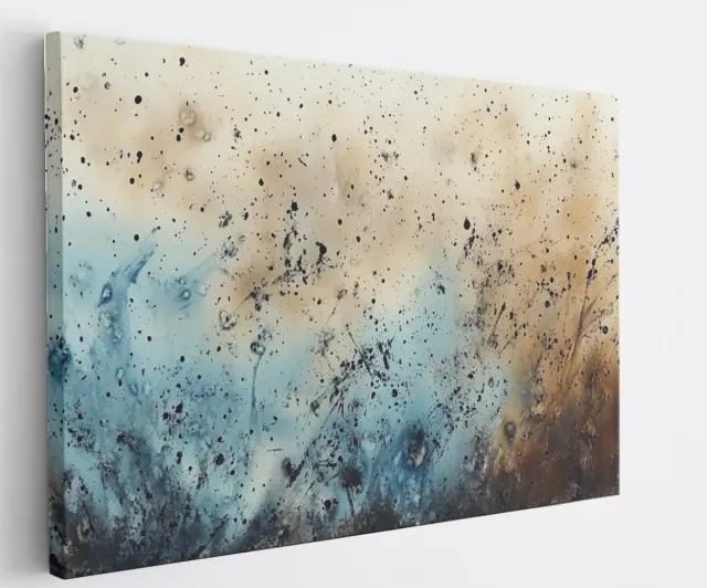 Saammp Canvas Schilderij - dynamische spikkels - Abstract - 100x75 - Foto op canvas - Wanddecoratie - Muurdecoratie Woonkamer - Slaapkamer decoratie - Canvas Print Multicolor