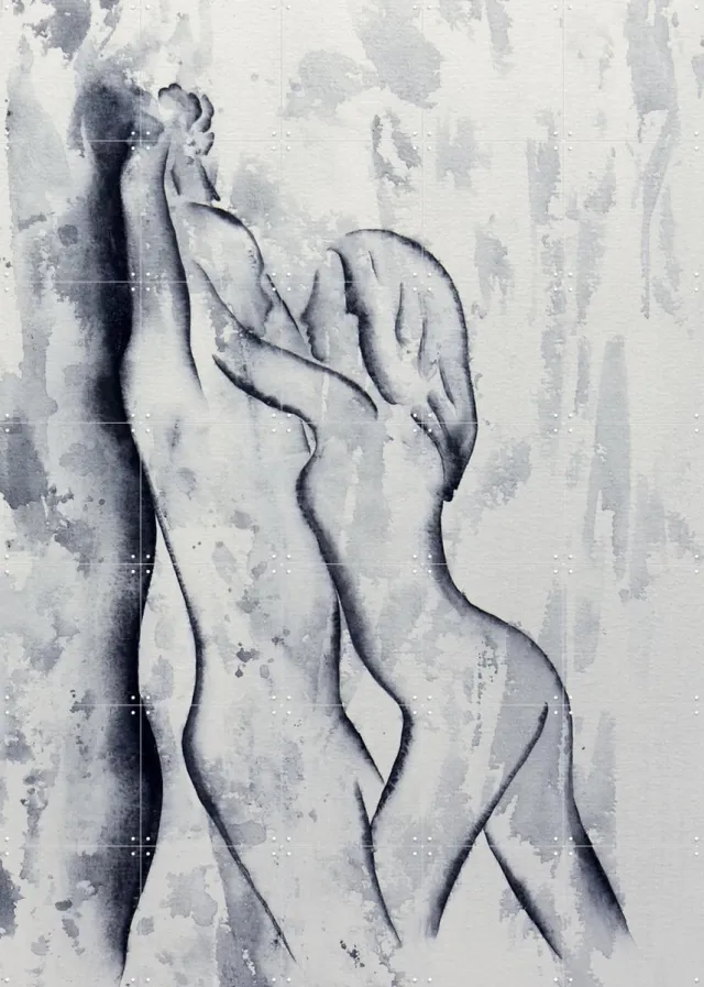 IXXI Right here Right now, Natalie Bruns - 100 x 140 cm - Grote wanddecoratie en posters - Minimalisme Zwart en wit