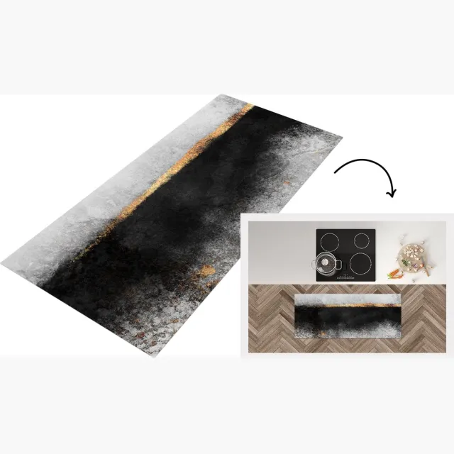 KitchenYeah Keukenloper - Loper keuken - Goud - Abstract - Luxe - Keukenloper vinyl Multicolor