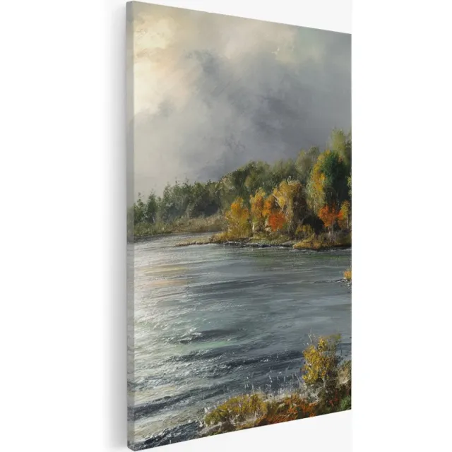 Saammp Canvas Schilderij - Bos - Kunst - Abstract - Landschap - Natuur - 40x60 - Foto op canvas - Wanddecoratie - Muurdecoratie Woonkamer - Slaapkamer decoratie - Canvas Print Multicolor