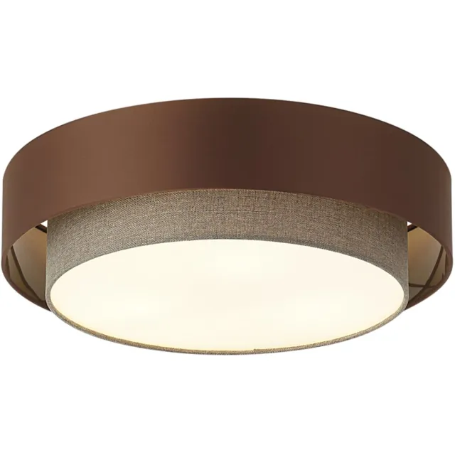 QAZQA drum duo - Moderne Plafondlamp - 3 lichts - Ø 50 cm - Brons - Woonkamer