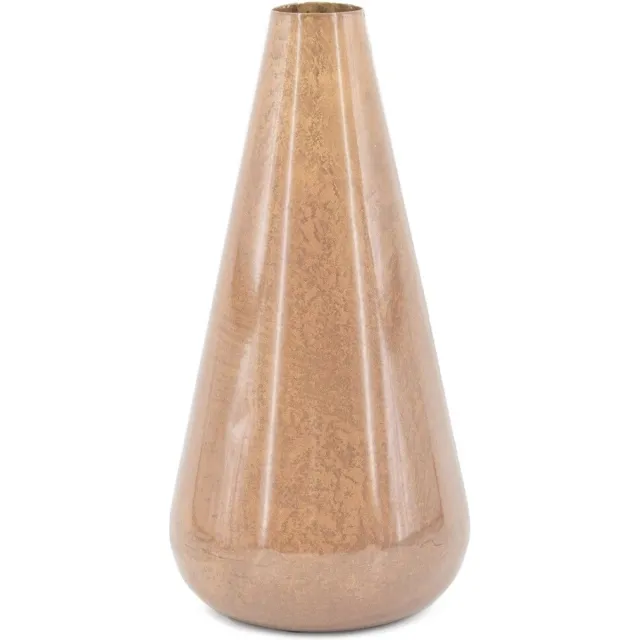 homebound by ky Vaas metaal peach marble | 5,5x18x34cm | bloemenvaas peach Roze