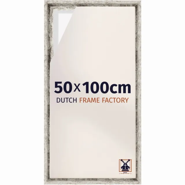 Dutch Frame Factory Baklijst 50x100 cm - Wit Mat - Geschikt voor Canvasdoek - MDF Baklijst Lausanne