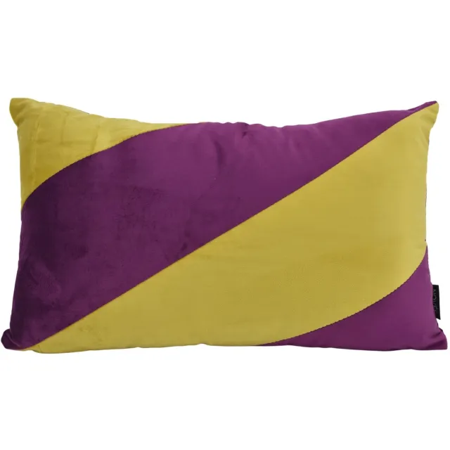 NOVÉE Velvet Swirl Pistache Groen / Aubergine Paars Kussenhoes | 30 x 50 cm | Polyester