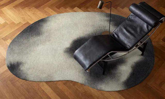 Louis de Poortere Wasbaar Binnen & Buiten Vloerkleed - 170 x 235 cm - Louis De Poortere Aquarelle Rain - Laagpolig Tapijt - Gerecycled PET - Made in Belgium - Circulair Zwart