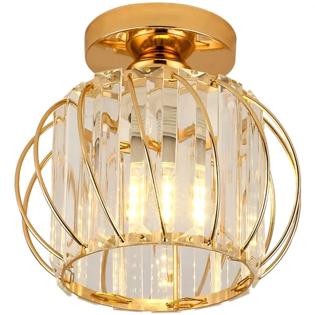 Haobosic LUXE KRISTALLEN PLAFONDLAMP MET GOUDEN RAND Golden
