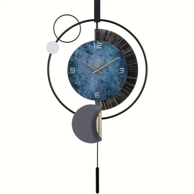 J.T.R Wandklok-Stille wandklok-Moderne minimalistische creatieve luxe wandklok-geschikt voor woonkamer, slaapkamer, studeerkamer, keuken, eetkamer. Blauw