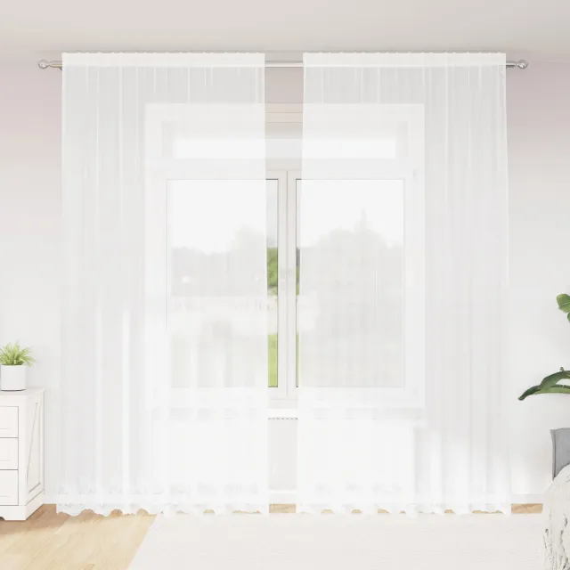 vidaXL Kantgordijn Wit 280 x 200 cm Polyester