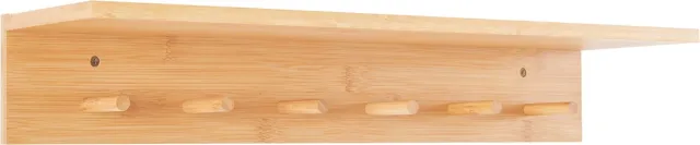 en.casa Wandkapstok Fjord met 1 plank 58,5x16,5x10 bamboe naturel