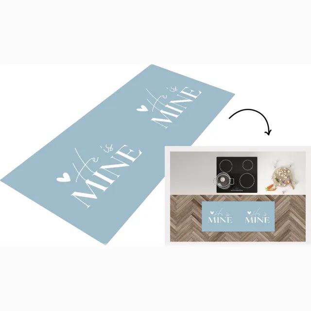 KitchenYeah Keukenloper - Loper keuken - Trouwen - Spreuken - 'He is mine' - Quotes - Keukenloper vinyl Multicolor