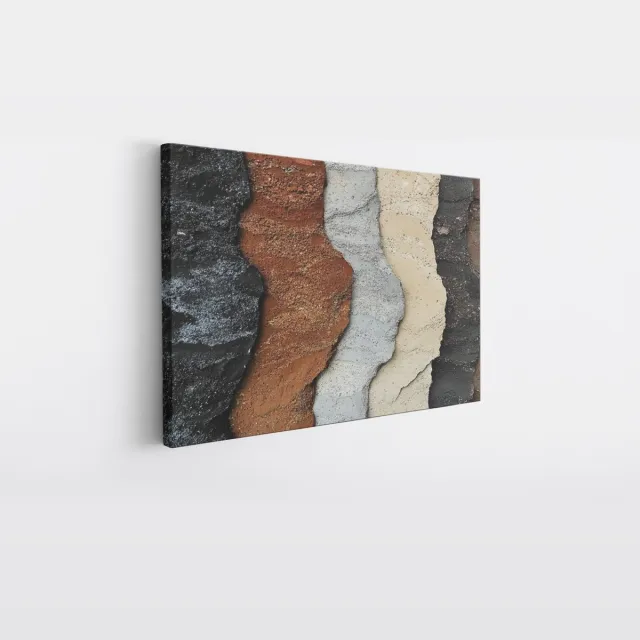 Saammp Canvas Schilderij - Gekleurd steen - Abstract - 90x60 - Foto op canvas - Wanddecoratie - Muurdecoratie Woonkamer - Slaapkamer decoratie - Canvas Print Multicolor