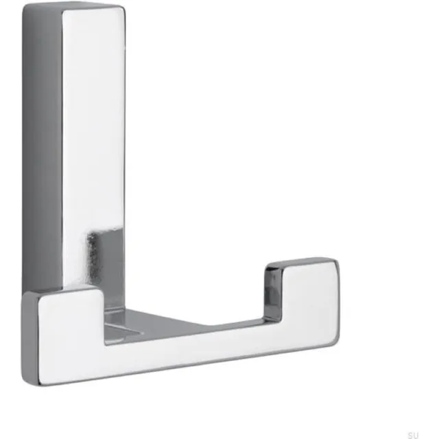 Siro kapstokhaak - Dubbel - 70 x 40 mm - Blinde montage - Polished chrome Chroom