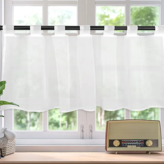 Ibenzoa Tijdloze Elegantie Witte Vitrage voor Keuken en Eetruimtes, Transparant en Onderhoudsvriendelijk Design