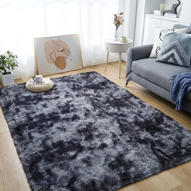 Ibenzoa Gedetailleerd Woonkamer Tapijt – 160 x 230 cm – Zacht, Antislip donkergrijs