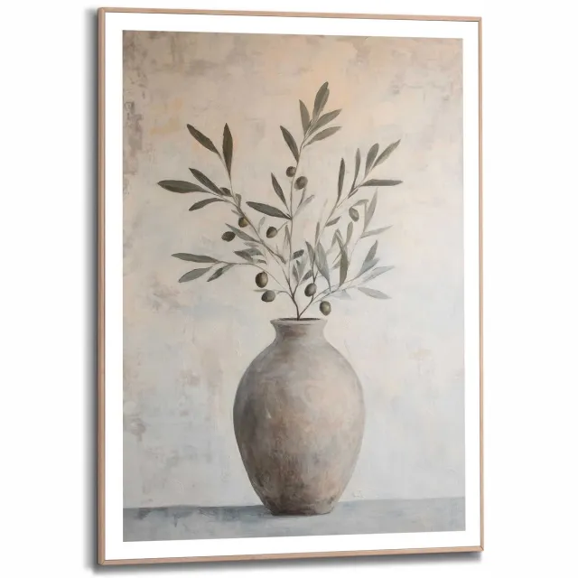 Reinders Schilderij Olijven op Vaas - 70 x 50 - Hout - REINDERS Olijven op Vaas Hout