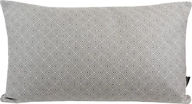 Home Junky Sierkussen - Jacquard Diamond Steel Grey - Grijs - 50 Cm X 30 Cm