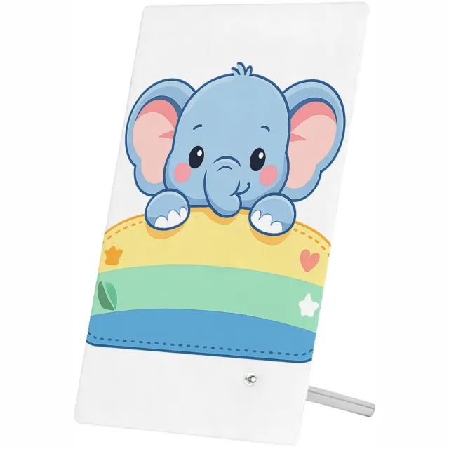 Mr Cadeautjes Glasframe 11 x 16 - design Een vrolijke dier-mascotte die half uit een naamplaatje stee | cadeau Wit