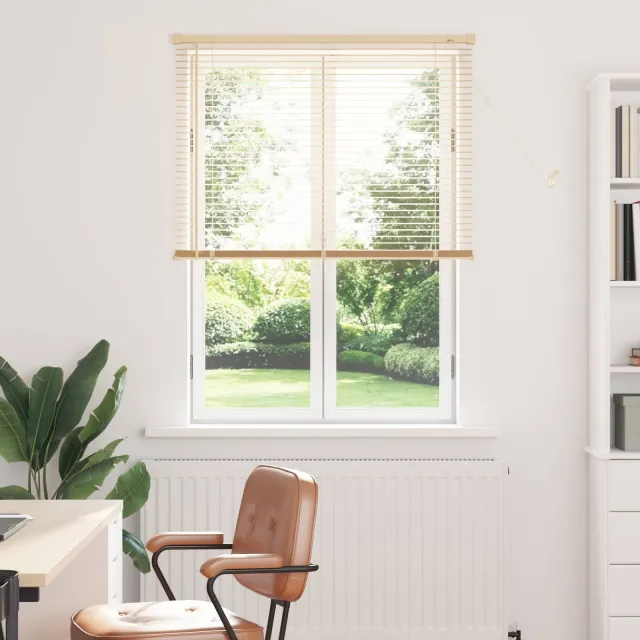 vidaXL Venetiaanse jaloezie Lichtbruin met Patroon 150 x 80 cm 25 mm