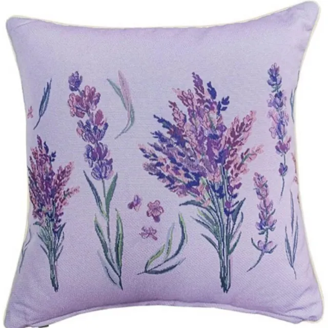 Signare Kussenhoes - Gobelinstof - Lavendel - Lavender - Paarse achtergrond - 45 cm lila
