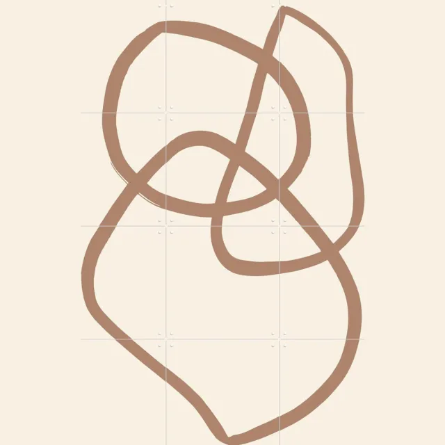 IXXI Abstract Lines Mocha 5, Various - 60 x 80 cm - Grote wanddecoratie en posters - Grafisch Ontwerp, Abstract, Abstract, Minimalisme, Line art Beige