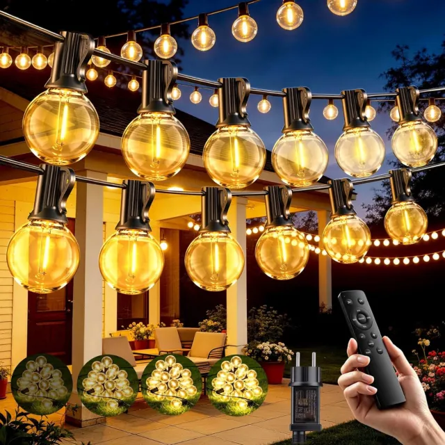DYVNS® Tuinlampjes Slingerbuitenlichtsnoer - Tuinverlichting Buiten - Lichtslinger LED - Lichtketting - Waterdicht - 20 m