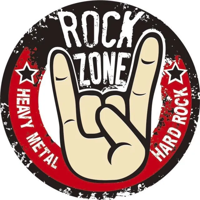 Signs-USA Hard Rock Heavy Metal Zone - Retro Wandbord - Metaal Rood