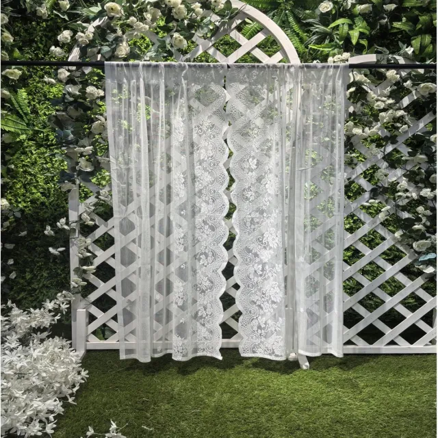 Unyqoos ® Geraffineerde Witte Kanten Gordijnen met Bloemenpatroon voor Elegante Raamdecoratie in Huis