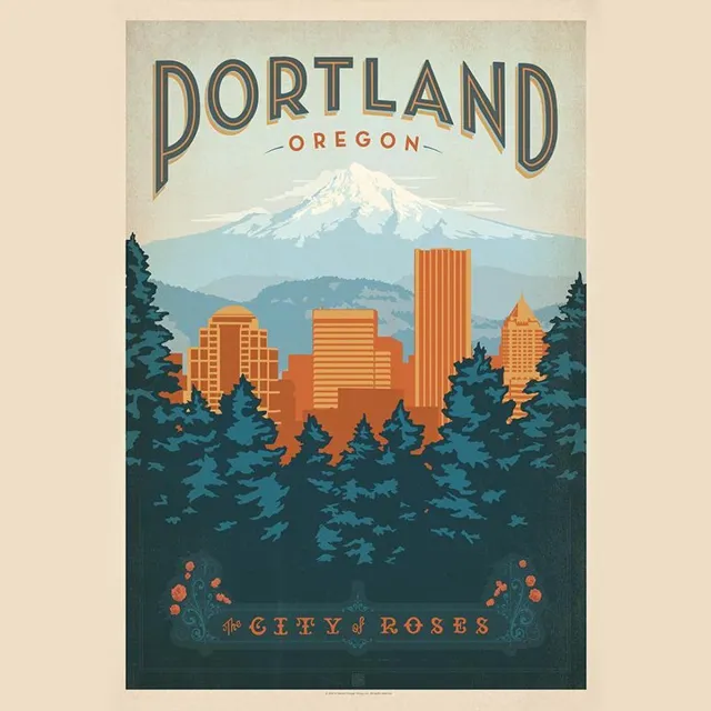 Wikiprints Vintage poster - Portland the city of roses - USA - Wandposter 60 x 40 cm