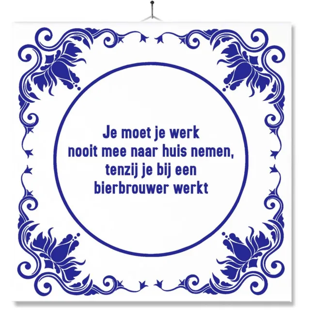 MC Living Tegel Met Opdruk | Grappig | Humor | Verjaardag kado | Toilet WC | Je moet je werk nooit mee naar huis nemen Multi-Color