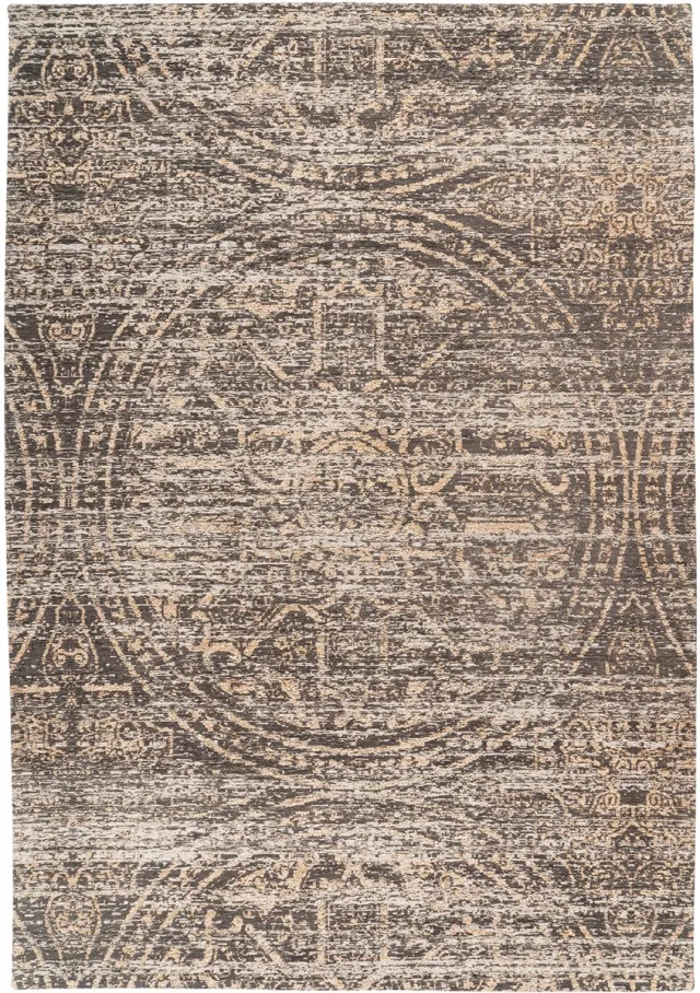 Padiro elegant laagpolig vloerkleed 80 x 150 cm - donkerbeige - oosters vintage patroon - voor vloerverwarming - van polyester en katoen