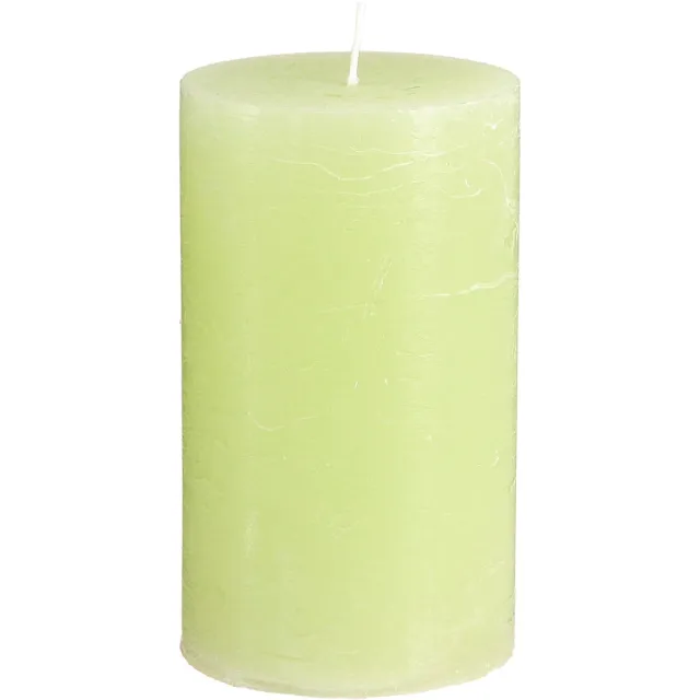 Viana Set van 4 limoengroene pilaarkaarsen - Elegante tafeldecoratie & sfeer Groente
