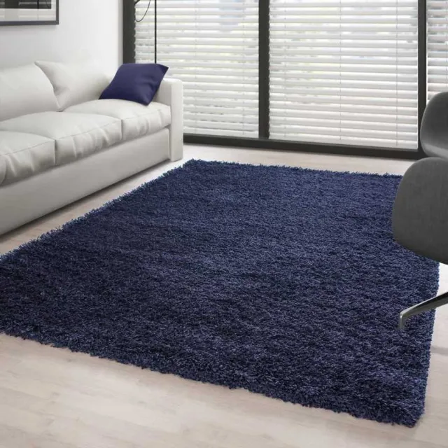 TapisTrend Harig tapijt Donkerblauw en blauw 120x170 cm Hoogpolig vloerkleed, effen