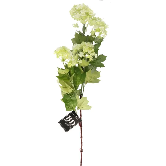 Bellatio Design Kunstbloem Viburnum / Sneeuwbal - 88 cm - groen - losse steel - kunst zijdebloemen Lichtgroen