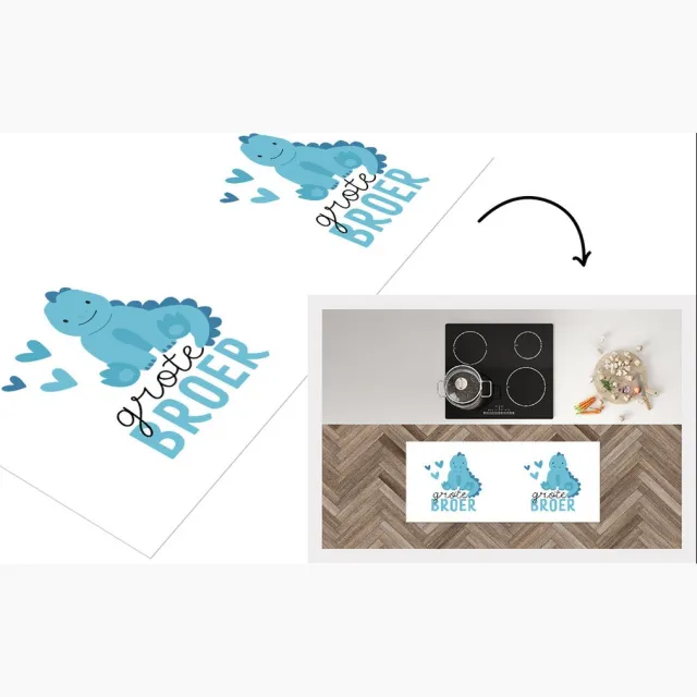KitchenYeah Keukenloper - Loper keuken - Grote broer - Quotes - Spreuken - Broer - Broers - 120x50 cm - Keukenloper vinyl Multicolor