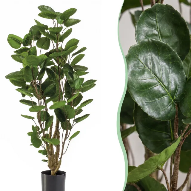 Green Boutiq Kunstplant - Colocasia Pink China - Olifantsoor - 130 cm Groen
