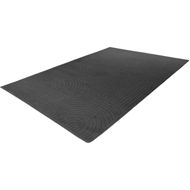 Lalee Japandi Vloerkleed - Laagpolig - Modern Tapijt - Grijs - 3D-effect - Minimalistisch en Comfortabel