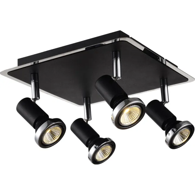 Fantasia Xzibit Spot Inclusief Driver 4Xgu10 5W Zwart/Chroom