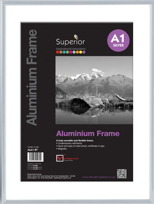 Seco fotolijst A1 - 59.4 x 84cm - zilver geborsteld aluminium - 11mm frame