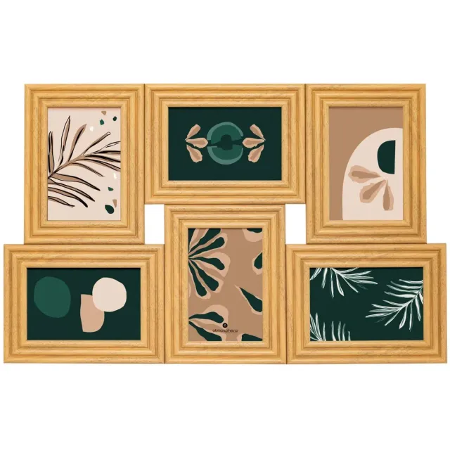 Atmosphera Collage fotolijst voor 6x foto - hout - bruin - 55 x 35 cm