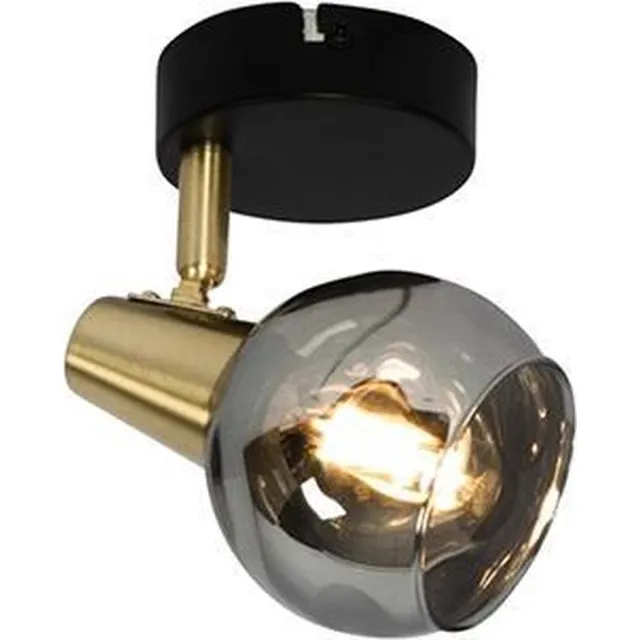 QAZQA vidro - Art Deco Plafondlamp en wandlamp - 1 lichts - L 12 cm - Zwart Goud - Woonkamer | Slaapkamer | Keuken Zwart Goud 1