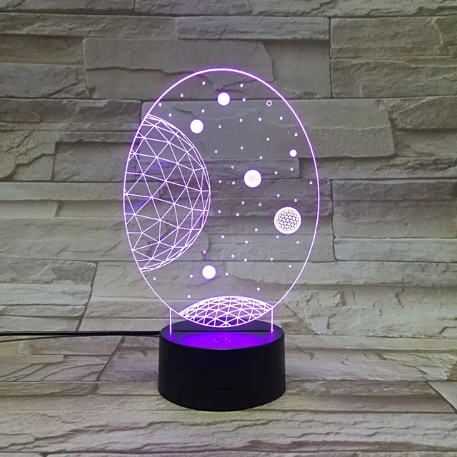 MC Living 3D Led Lamp Met Gravering - RGB 7 Kleuren - Ruimte