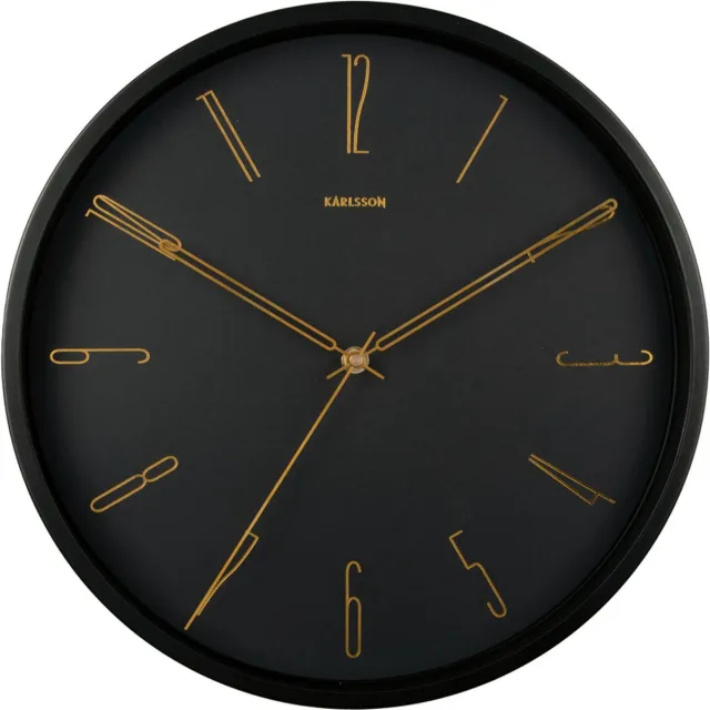 Karlsson Wandklok Belle - Zwart - Ø35cm - Wandklok Scandinavisch,Modern