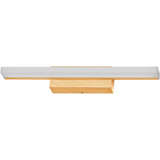 Osram Orbis Spiegellamp in houtdecor, 40 cm, aluminium behuizing, 6,8 W, 650 lm, IP44 beschermingsklasse, kleurtemperatuur instelbaar via Click CCT (4000 K en 3000 K), dimbaar via aanraakbediening Houten decor