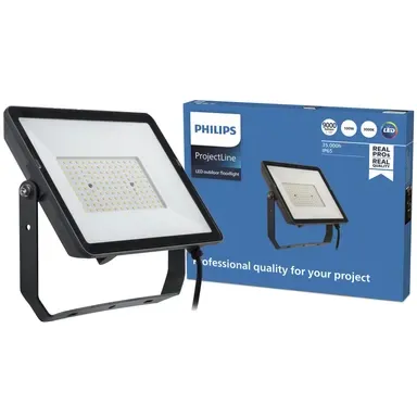 Philips Breedstraler Projectline - Zwart - 100w - 9000lm - Warm Wit - Ip65