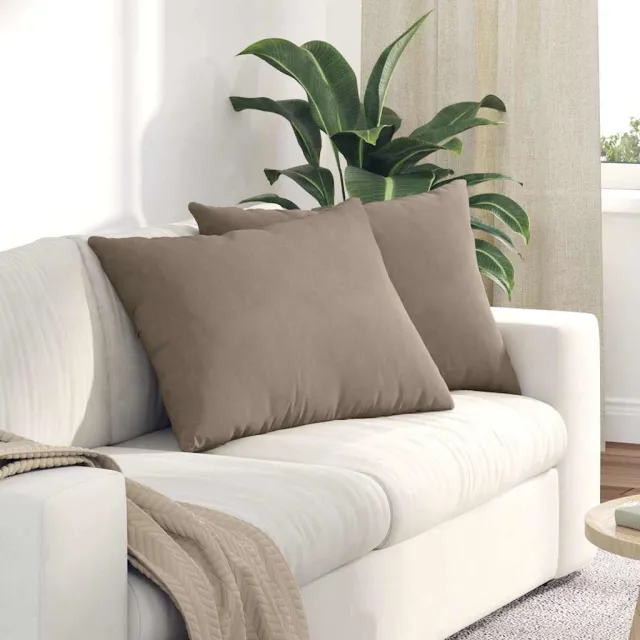 vidaXL Sofa Kussens 2 st Microvezel Stof Taupe 70 x 50 cm