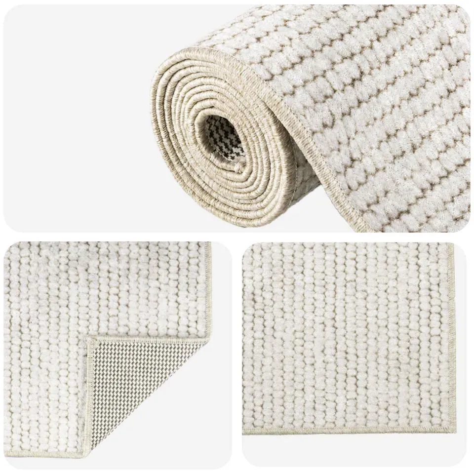 vidaXL Vloerkleed Crèmekleurig 160 x 230 cm 100% Polyester 3 mm, foto 4